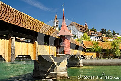 Chapel Bridge in Lucerne Stock Photo