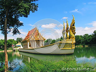 The chapel, built magnificent water on board. The head of the bo Stock Photo