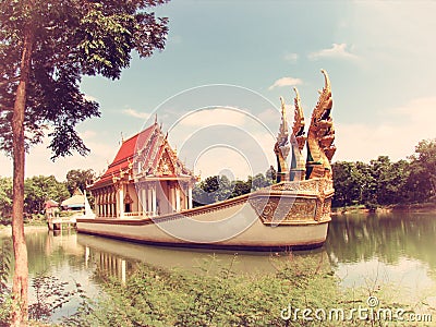 The chapel, built magnificent water on board. The head of the bo Stock Photo