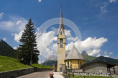Chapel in Canazei Stock Photo