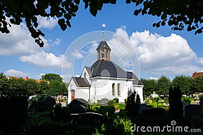 Chapel Cemetery Holm in the centre of the historic fishing village Holm in Schleswig, Germany Stock Photo