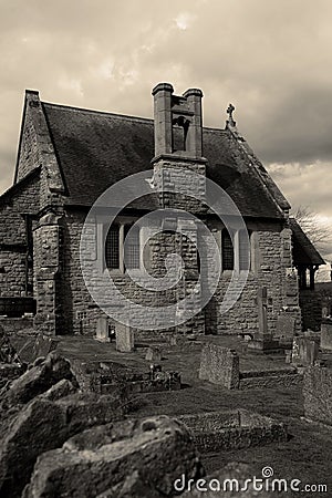 Chapel and cemetery in Much Wenlock, England. United Kingdom Stock Photo