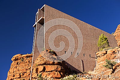 Chapel of Holy Cross Modern Architectural Landmark in Sedona Arizona Editorial Stock Photo