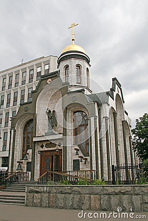 Chapel of the Kazan Icon of the Virgin Mary in MOSCOW Editorial Stock Photo