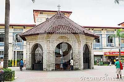 The Chapel with Magellan`s Cross, Cebu City, Philippines Editorial Stock Photo