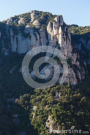 Chapel in Montserrat mountains Stock Photo