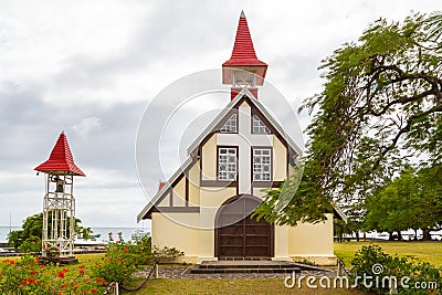 Chapel Notre Dame Auxiliatrice at Cap Malheureux Mauritius Stock Photo
