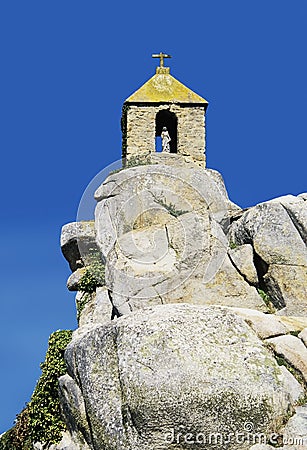 Chapel on rock Stock Photo