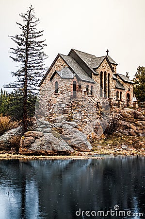 Chapel on the Rock Stone Chruch - Estes Park Stock Photo