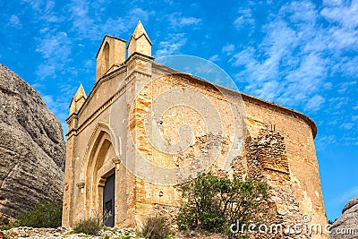Chapel of Sant Joan in Montserrat mountains Stock Photo
