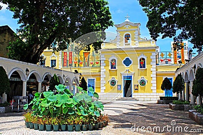 Chapel of St. Francis Xavier, Macau, China Editorial Stock Photo