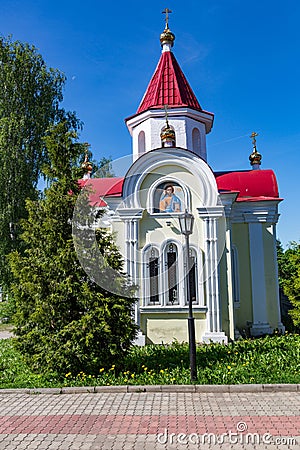 Chapel of St. George the Victorious in the Russian city of Myshkin Editorial Stock Photo