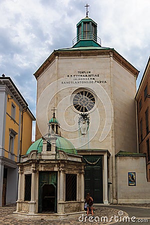 The chapel Tempietto of Sant `Antonio in Rimini, Italy Editorial Stock Photo