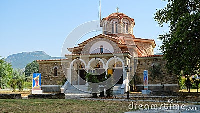 The chapel at the traditional baptismal site of Lydia, the first Christian in Europe near Ancient Philippi, Greece Editorial Stock Photo