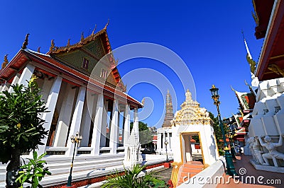 Chapel in Wat Intharam (Wat Bang Yi Ruea Nok) Stock Photo