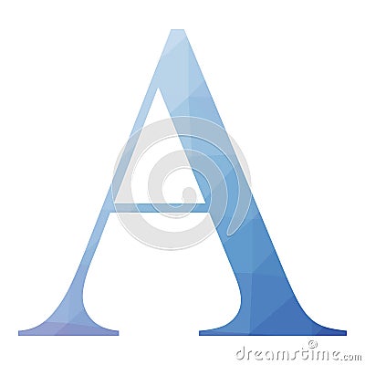 A char Abstract Trianglify gradient Generative Art character illustration Vector Illustration