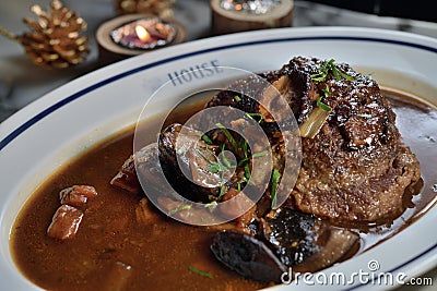 Char-grilled USA flap meat beef steak Stock Photo