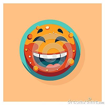 Vector Illustration Artwork Smiley Face with Bumps. Stock Photo