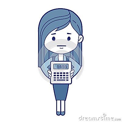 Character accountant with calculator Vector Illustration