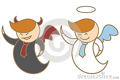 Character of angel and devil Vector Illustration