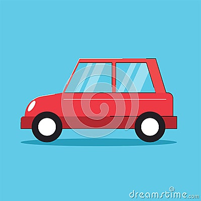 Simple red car vector illustration Vector Illustration