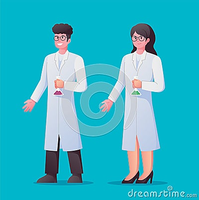 Character Scientist. people working in science vector illustration Vector Illustration