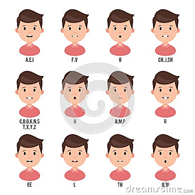 Character animation talk mouth Vector Illustration