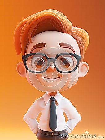 character of an attractive accountant with solid background Stock Photo