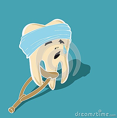 Character bad tooth Vector Illustration