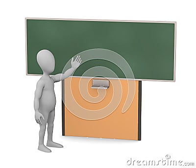 Character with blackboard - shows and teach Stock Photo