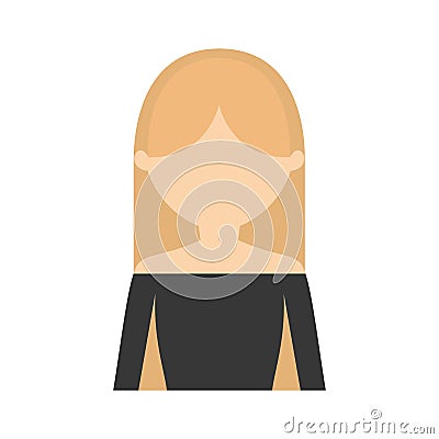 character blonde woman gray blouse Cartoon Illustration