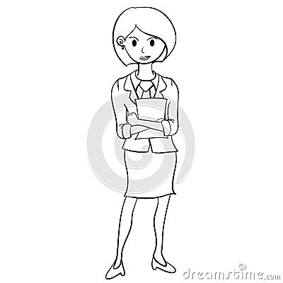 Character of business women with book Vector Illustration