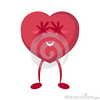 Character cartoon heart Vector Illustration