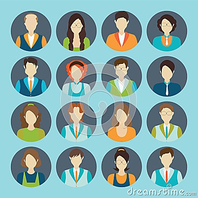 Character cartoon of office worker business personnel avatar Vector Illustration