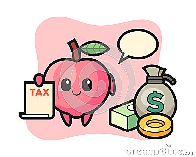 Character cartoon of peach as a accountant Vector Illustration