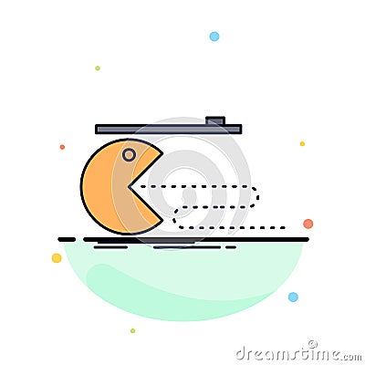Character, computer, game, gaming, pacman Flat Color Icon Vector Vector Illustration