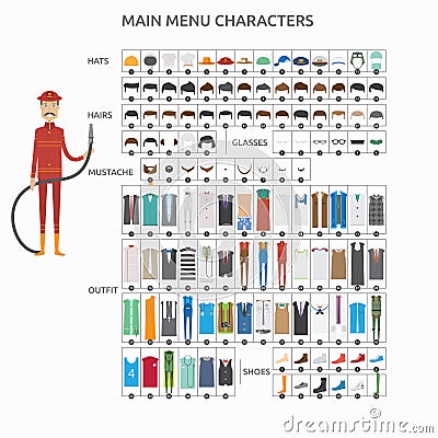 Character Creation Firefighter Cartoon Illustration