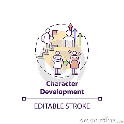 Character development concept icon Vector Illustration