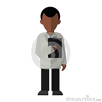 Character doctor clipboard uniform medicine Vector Illustration