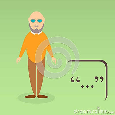 Character of elderly professor Vector Illustration