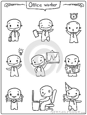 Character emotions. office worker Vector Illustration