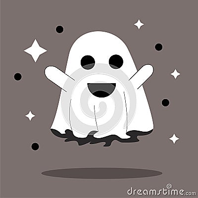 character ghost hallowen, a ghost that hovers Vector Illustration