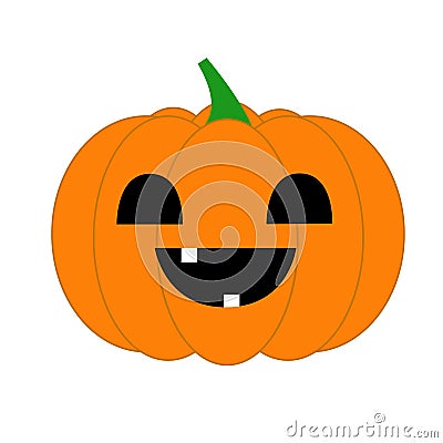 A character for Halloween. A pumpkin with empty eye sockets and a toothless mouth. Vector Illustration