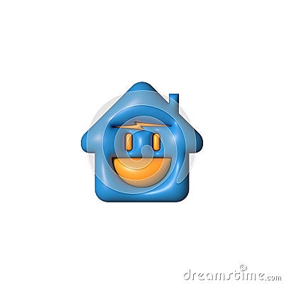 Character house plug electrical 3d logo Stock Photo