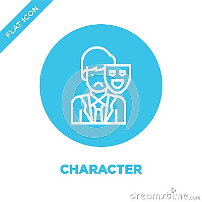 character icon vector from corruption elements collection. Thin line character outline icon vector illustration. Linear symbol Vector Illustration