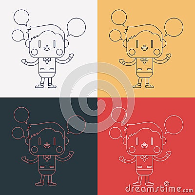 Character illustration design. Businessman message cartoon,eps Cartoon Illustration