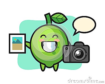 Character illustration of lime as a photographer Vector Illustration