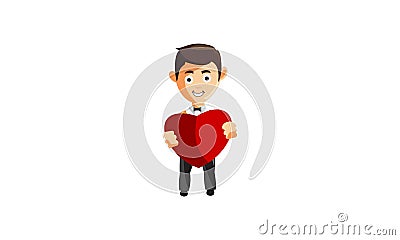 Character job cloth chef waiter CLOTHES Hold Love Vector Illustration