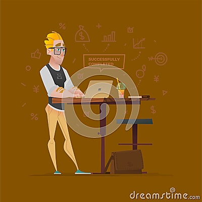 Character lifestyle situation in real life Vector Illustration