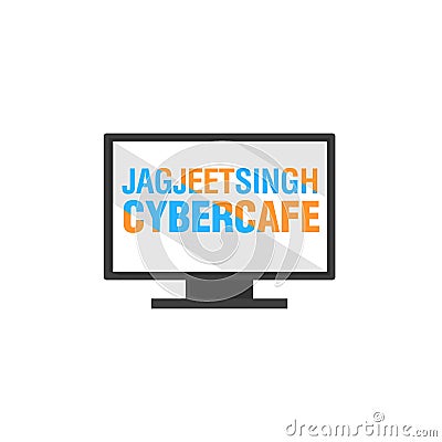 Jagjeet singh cyber cafe vector mascot logo Vector Illustration